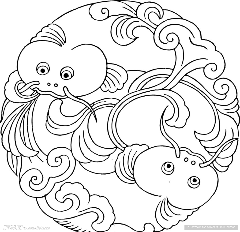 矢量线稿 图腾 花纹 