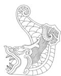 龙头 矢量线稿 图腾 