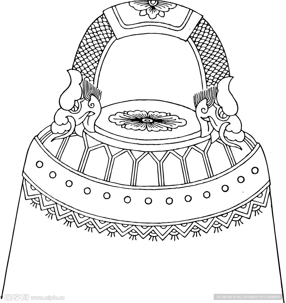 古代物品 矢量线稿 图