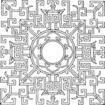 窗花 古代窗花 矢量线