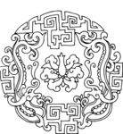 龙 矢量线稿 图腾 花