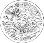 凤凰 飞鸟 矢量线稿 