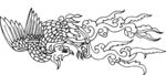 凤凰 飞鸟 矢量线稿 