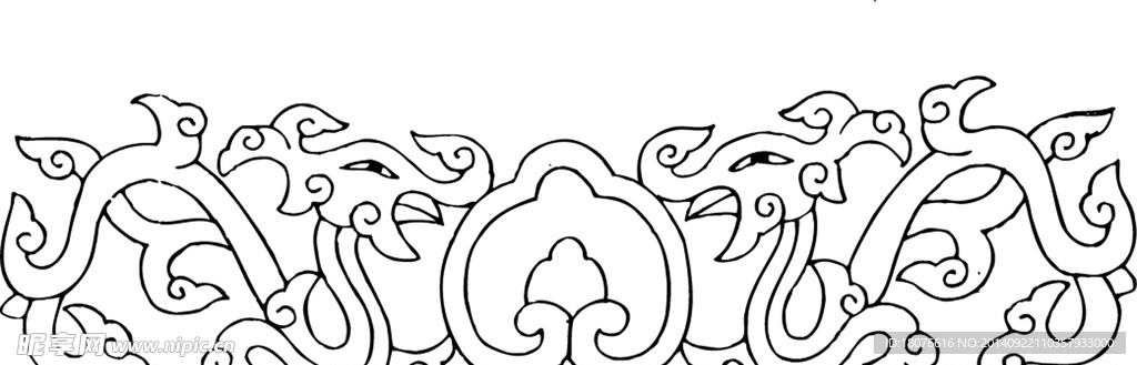 矢量线稿 图腾 花纹 