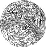 凤凰 飞鸟 矢量线稿 