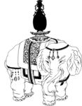 大象 民族服饰 矢量线