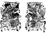门神 人物线图 古代人