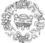 吉祥花纹 罐子 吉祥图