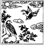 鸟群 祥云 吉祥图腾 