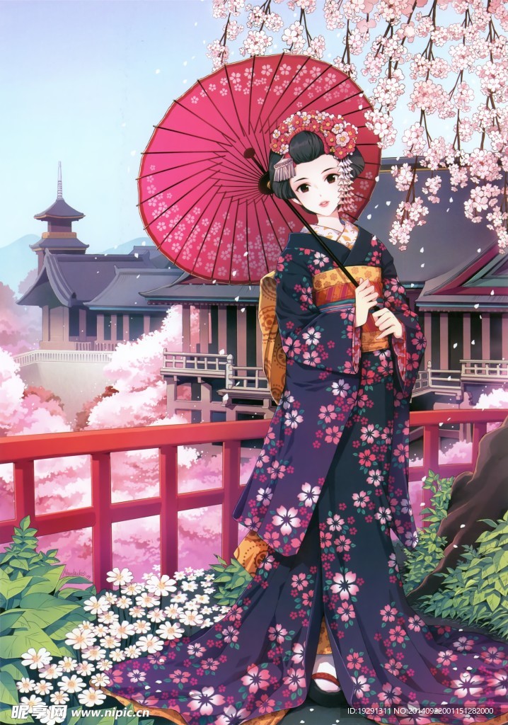 美女插画图片