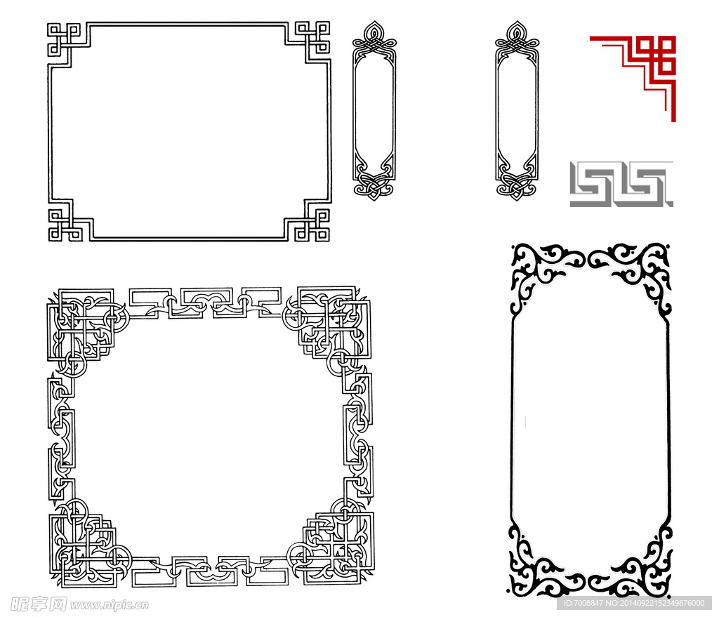 中式花纹边框素材