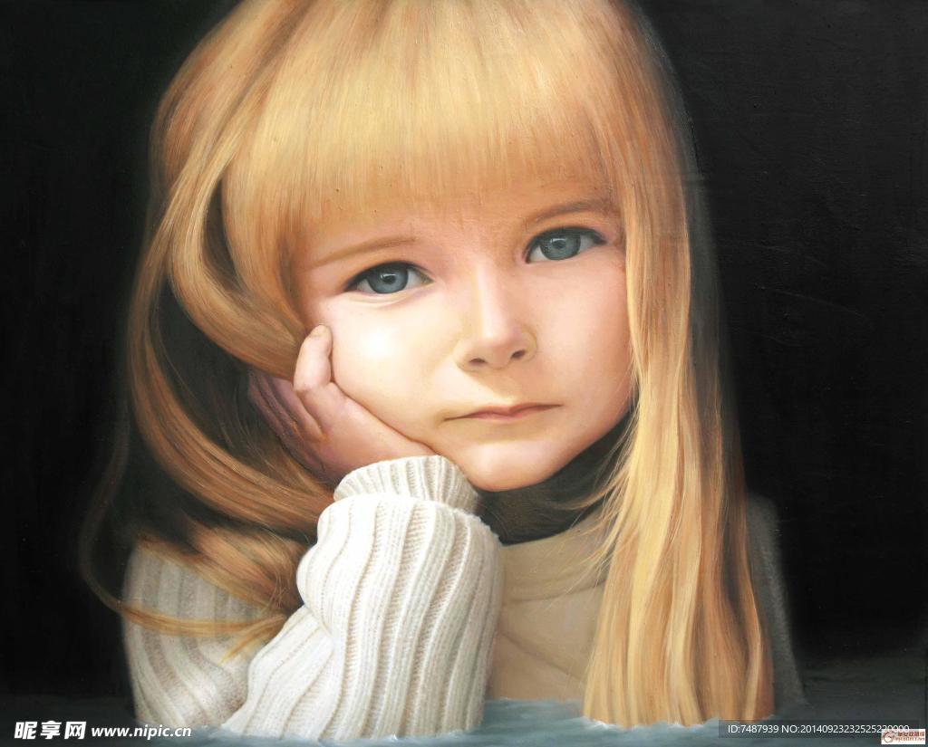 油画美女