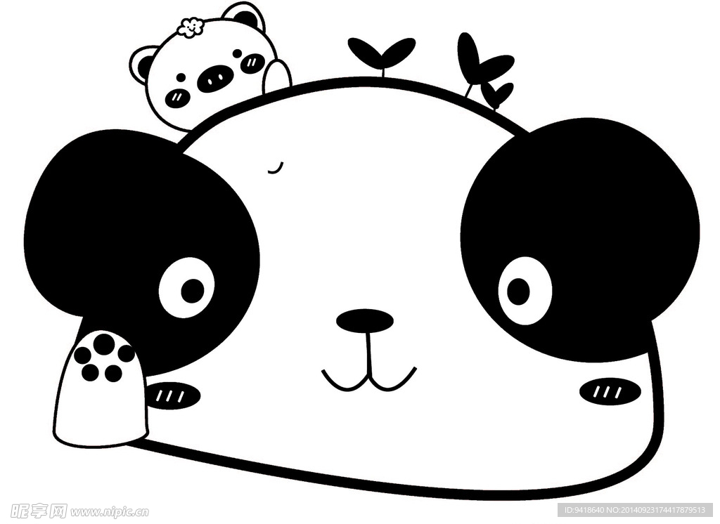 卡通熊猫图