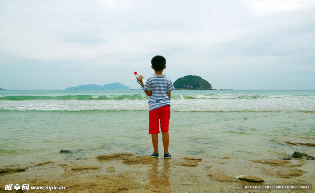 海洋风光 学生看海