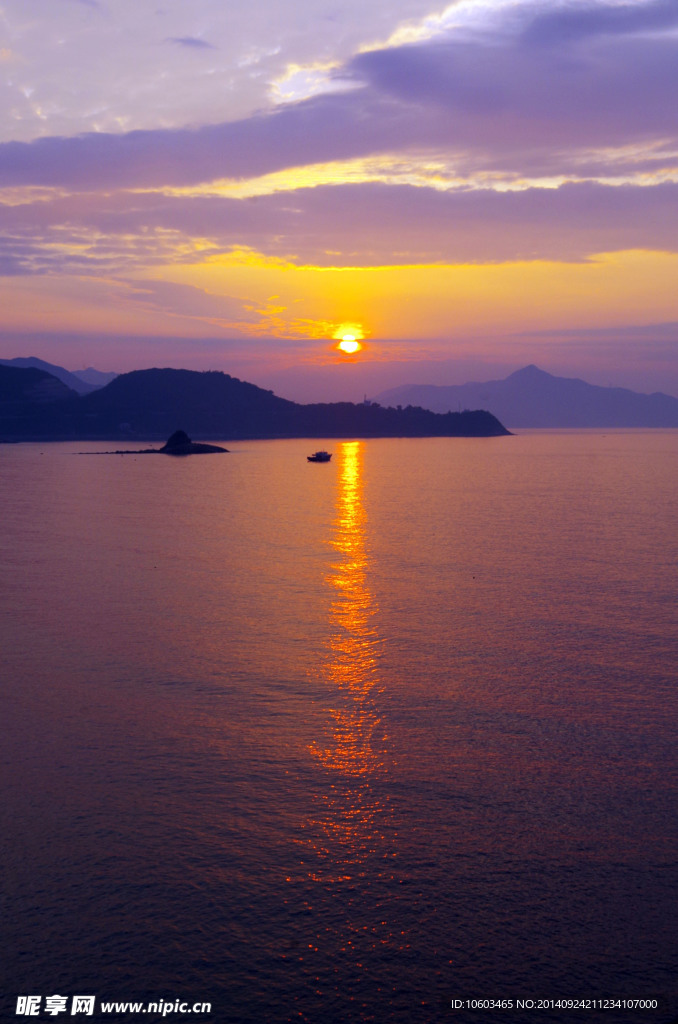 海滨风光 海上红阳