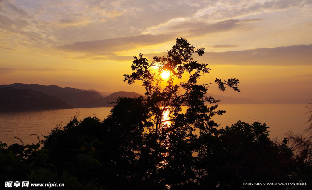 海滨风光 海上夕阳