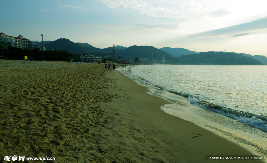 海滩风光 晨阳夕照