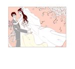卡通幸福婚纱背景