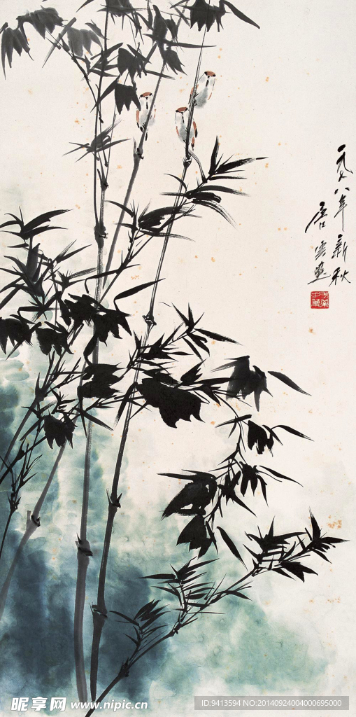 竹雀图