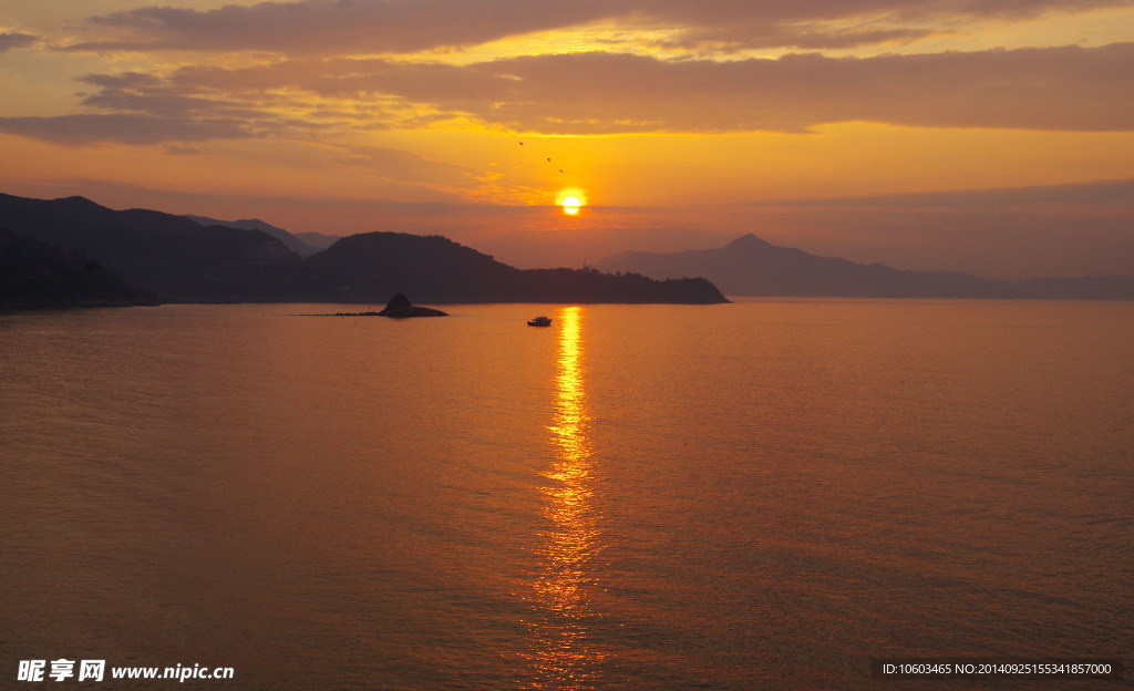 海滨风光 大海红阳