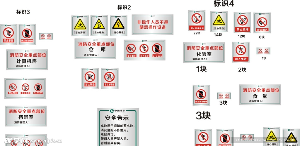 安全标识大全 禁止标