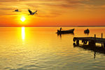 夕阳水纹图