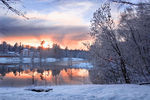 唯美夕阳雪景