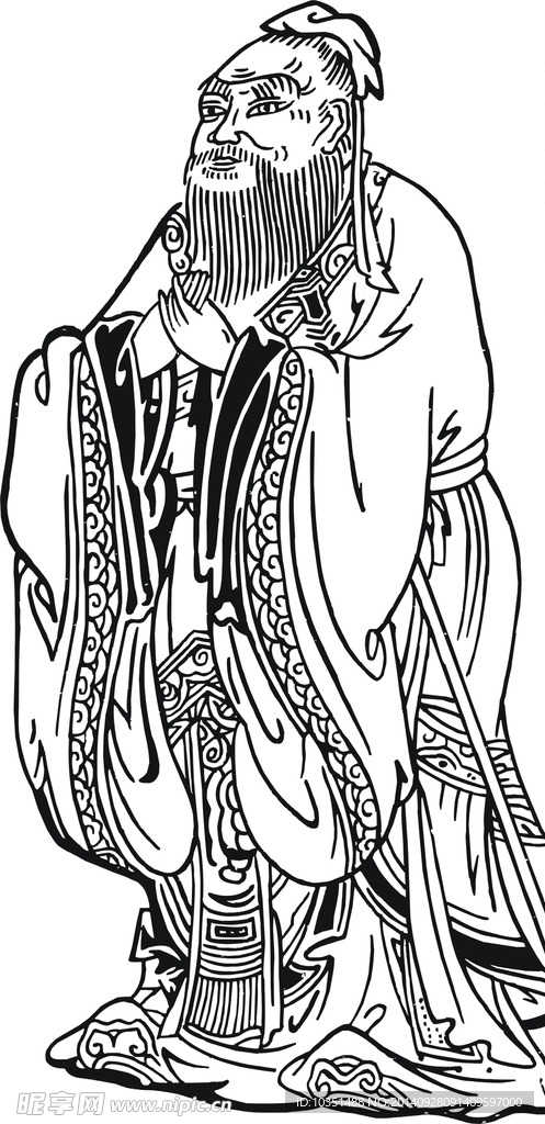 孔夫子 教育家 矢量