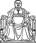 玄天大帝 矢量图 黑白