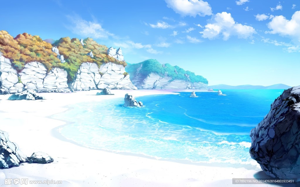 海边和山脉景色