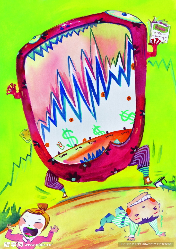 卡通电视机插画图片