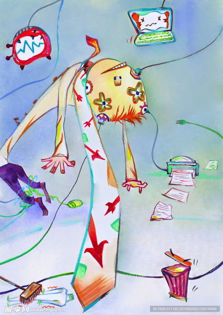卡通领带插画图片