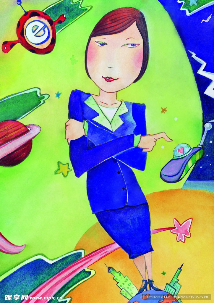 卡通女人插画