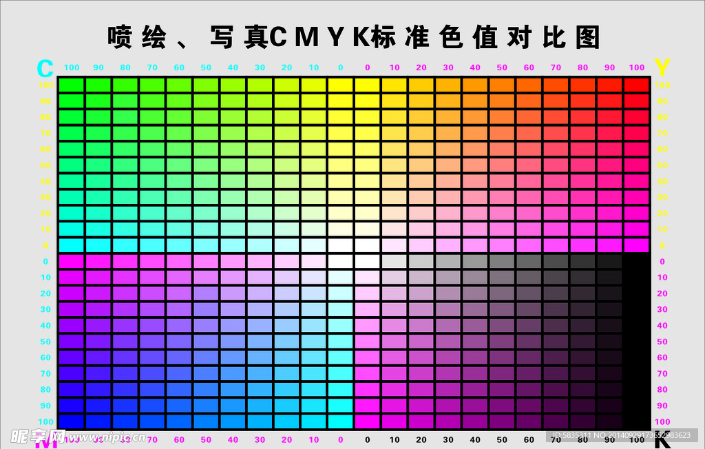 喷绘 写真色值对比图
