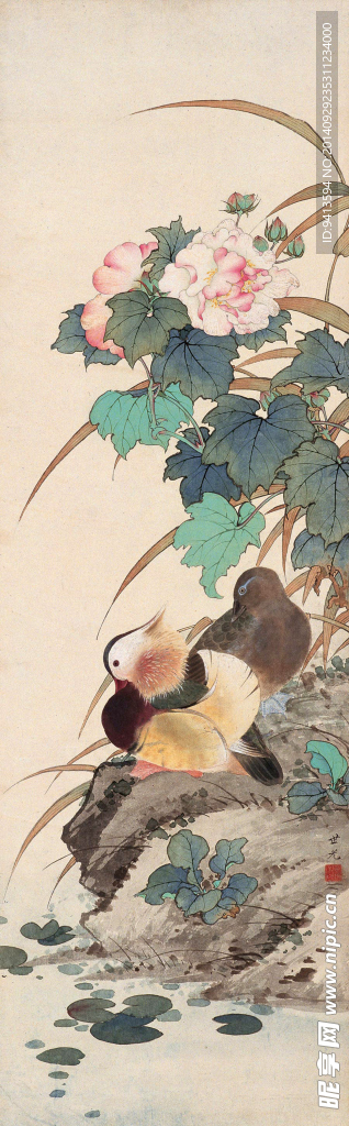 花卉鸳鸯