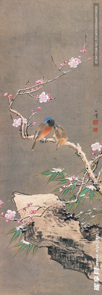 梅竹幽禽