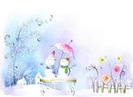 唯美冬天雪人图片