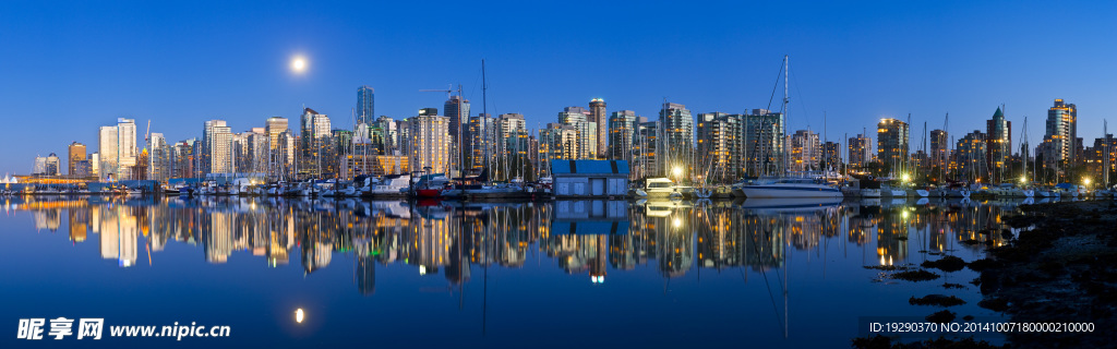 水中城市夜景