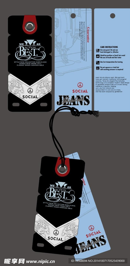休闲 牛仔 吊牌 吊卡 