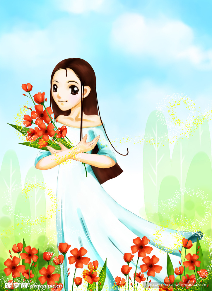 卡通美女梦幻