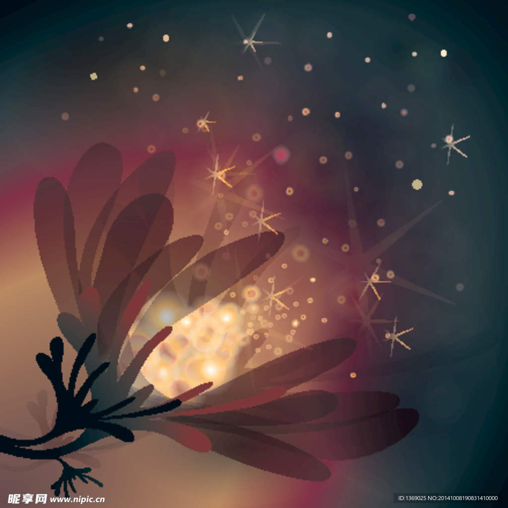 梦幻鲜花背景