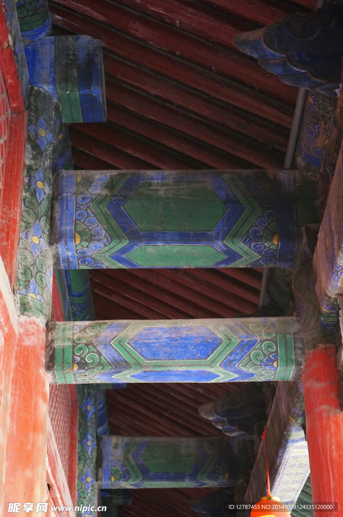 中式建筑室内顶部横梁