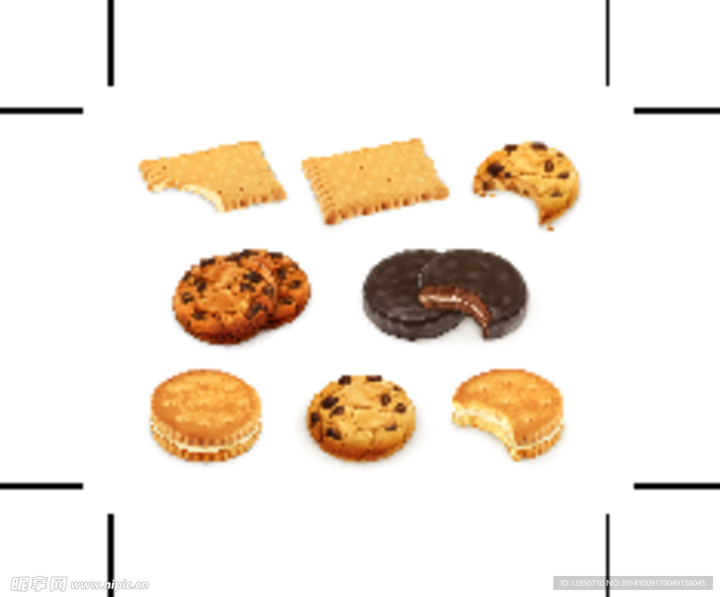 8款美味饼干设计矢量