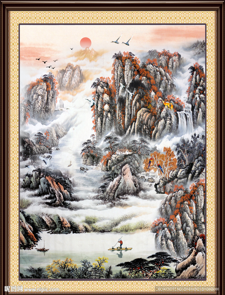 山水国画风景