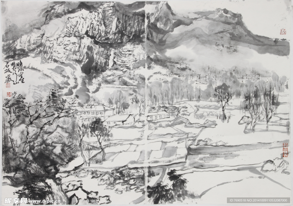中国画山水画作品