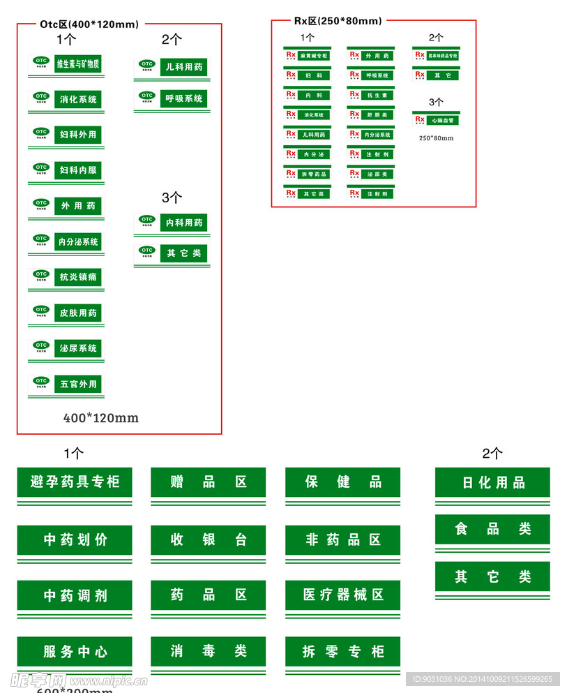 药店标识牌 OTC药品 