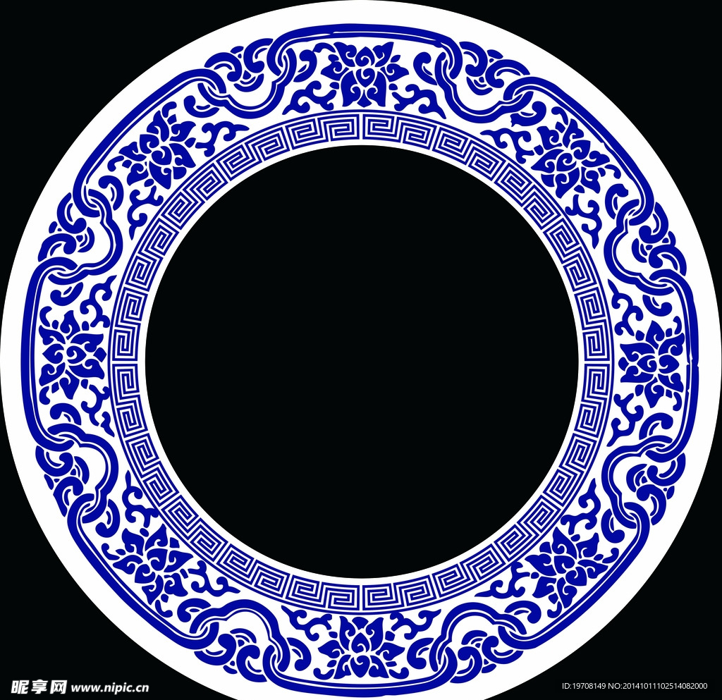 中式圆形花纹