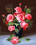 玫瑰花 数字油画