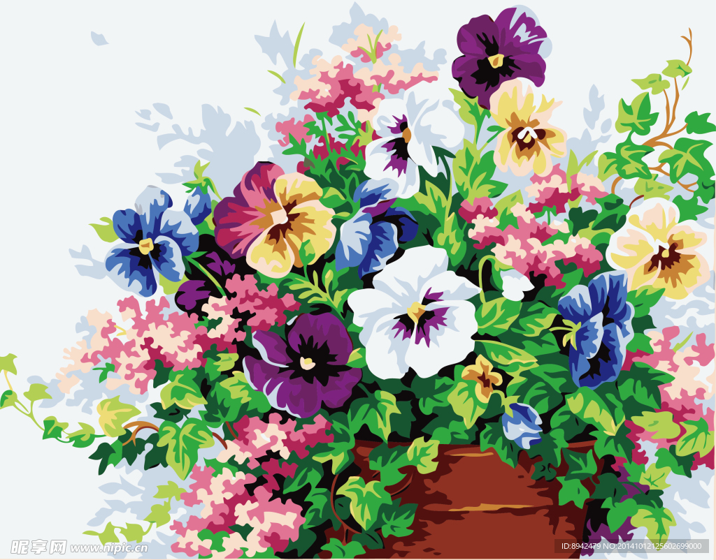 花团锦簇 数字油画