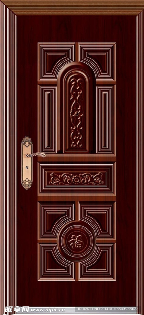单扇铜门效果图图片